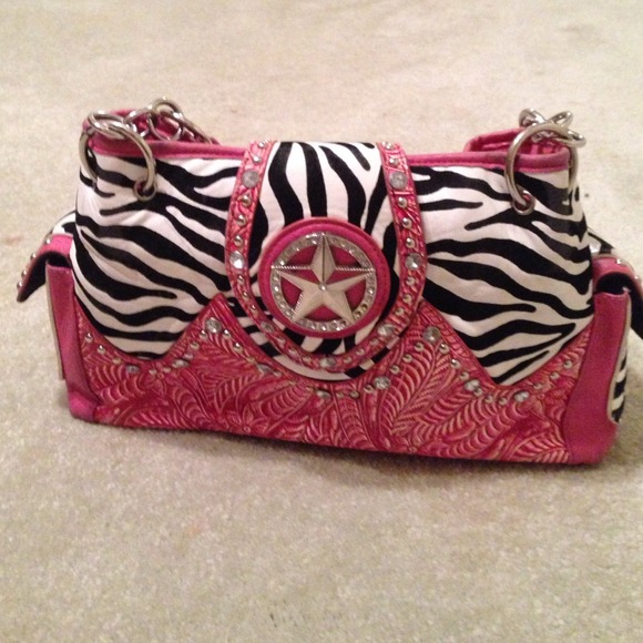 Pink zebra purse