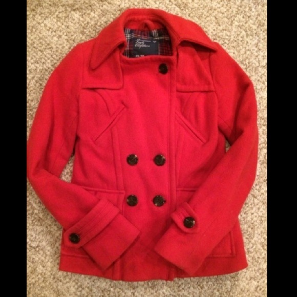 American Eagle Outfitters Outerwear - Red American Eagle Peacoat XS/S