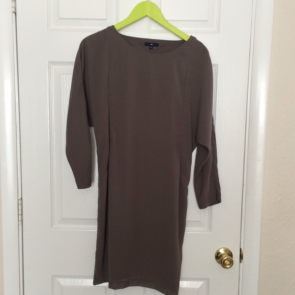 Unique taupe dress