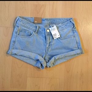 American Apparel Inspired Denim Light Wash Shorts
