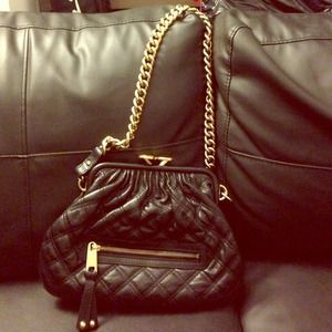 Marc Jacobs Black Quilted Leather Stam Satchel