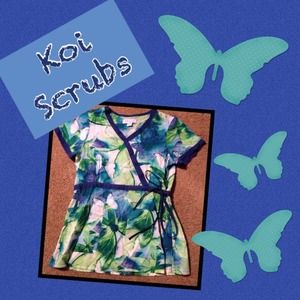 Koi Scrub Wrap Top