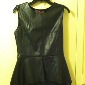 Cute leather like  peplum top