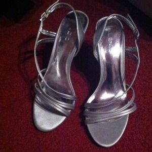 Strappy silver heels from Aldo. Only worn once.