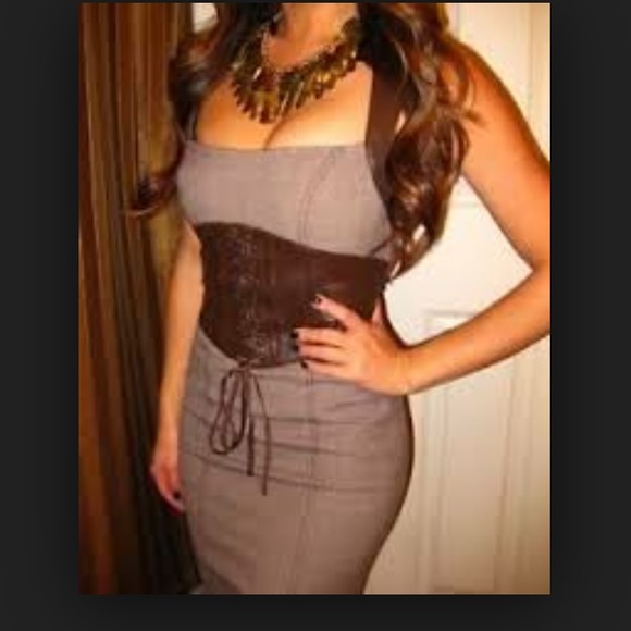 Bebe wool and leather sexy dress