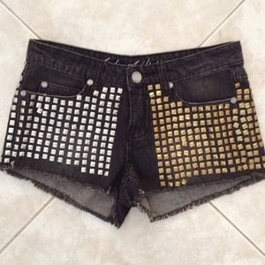 Studded Denim Cut Offs