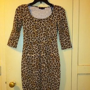 Cheetah body con dress