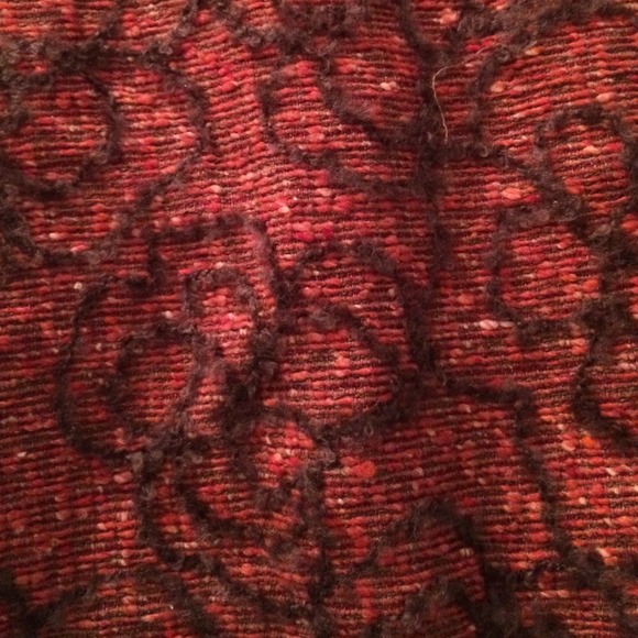 Tibi Red & Brown Tweed Skirt with Bouclé Flowers - Picture 3 of 4