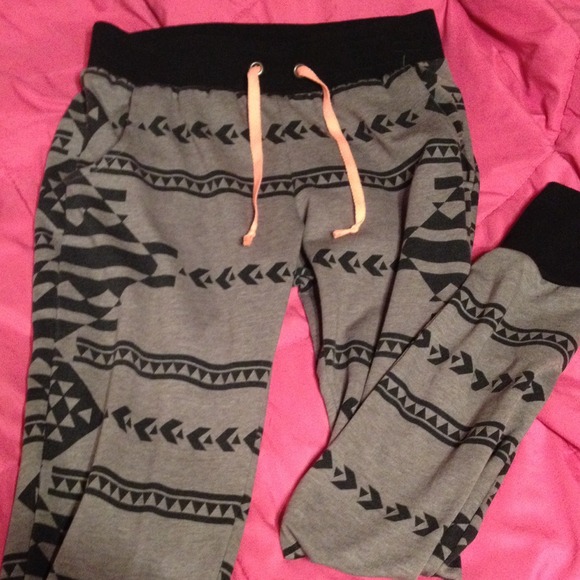 Gray tribal print sweat pants/ joggers