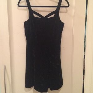 NEW WITH TAGS Black velvet skater dress