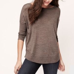 NWT LOFT Drapey Sweater - Cocoa Nib Melange