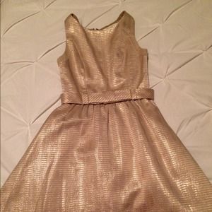 Gold LC Lauren Conrad bow dress.