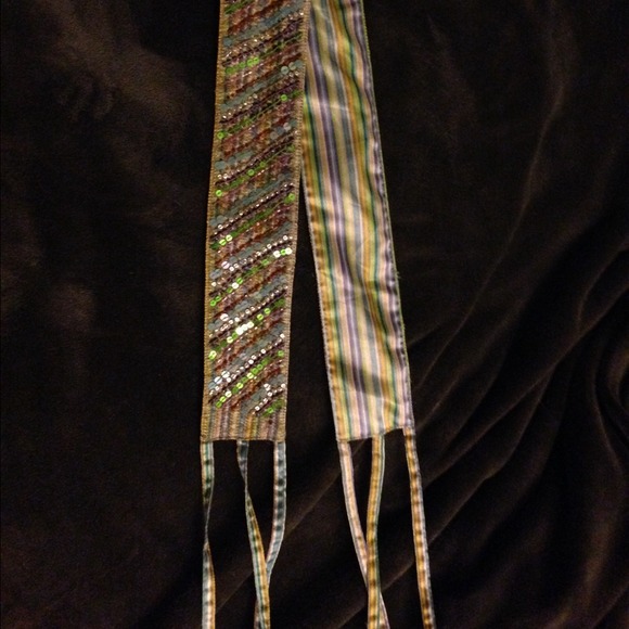 Multi-colored sequined belt