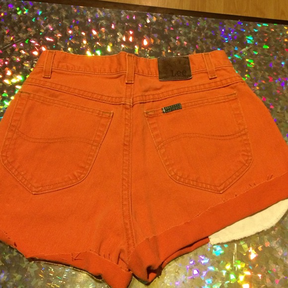 Orange studded Virgin de Guadalupe Cut offs - Picture 4 of 4