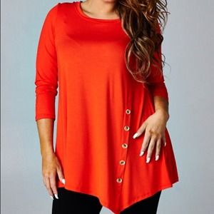 A-symmetrical side button tunic - plus size 3x