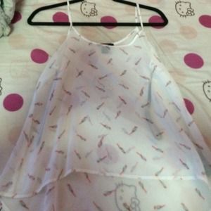 Bird sheer white top