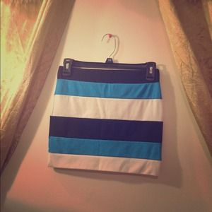 Blue white black skirt