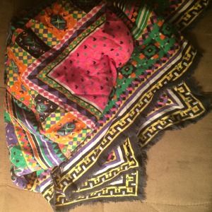Large Tribal Print Vintage Scarf