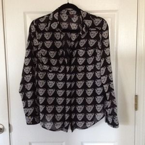 Sheer Cheetah Blouse