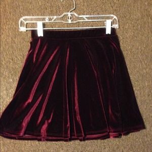 Maroon velvet circle skirt NWOT