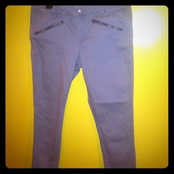 Grey skinny stretch crop pant