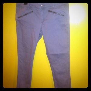 Grey skinny stretch crop pant