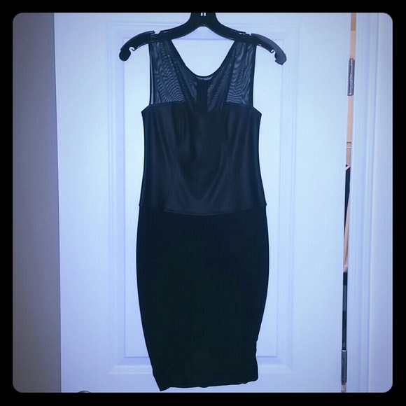BCBG Max Azria leather look dress