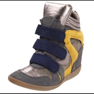 Silver Steve Madden Hilight Wedge Sneakers