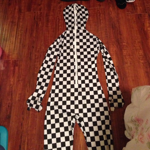 Mens XXS Halloween checkered morph suit