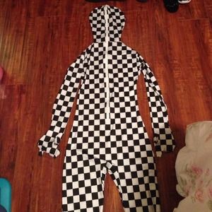 Mens XXS Halloween checkered morph suit