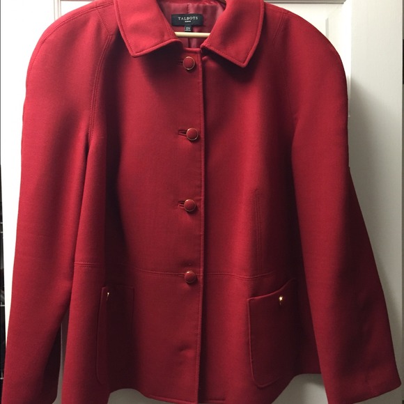Women's Classic Red Plus-Sized Talbots Suit Jacket