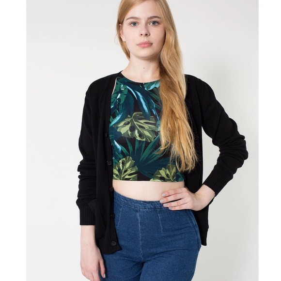🍃NWOT🍃American Apparel Jungle Leaves Crop Tank