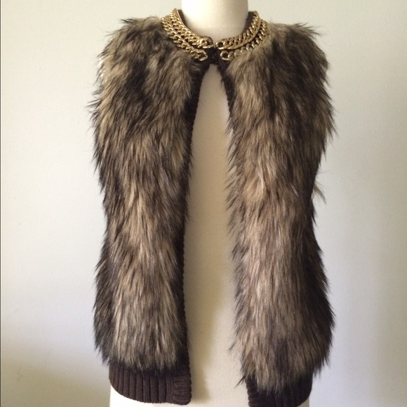 Michael Kors Jackets & Blazers - Michael Kors Chain Neck Fur Front Vest