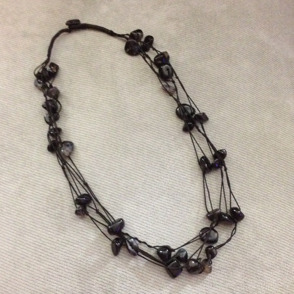 Real black ston necklace