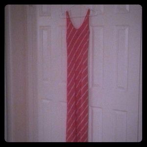 Pink and White Striped Aqua Maxi