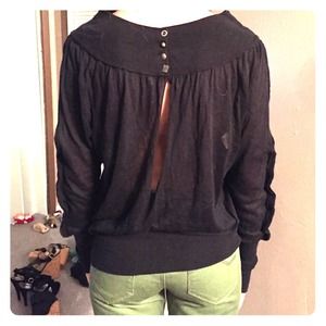 Long sleeved button decorated free people shirt