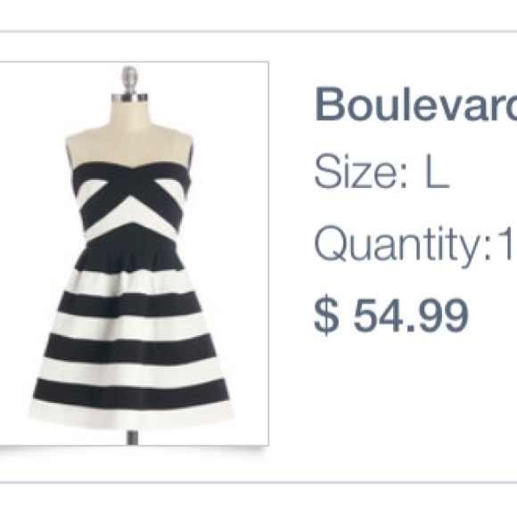 Black & White Strapless Dress