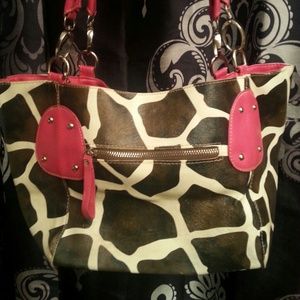Giraffe Print Hobo Bag