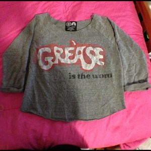 Grease 3/4 sleeve crop top
