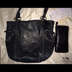 Coach Audrey Leather Andie Cinched Tote