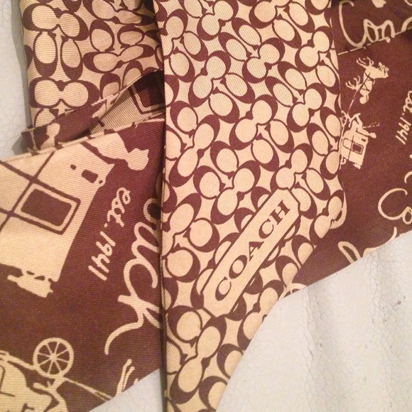Coach Silk Ponytail Scarf - brown/tan
