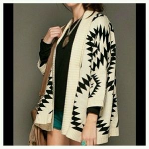 Aztec print cardigan
