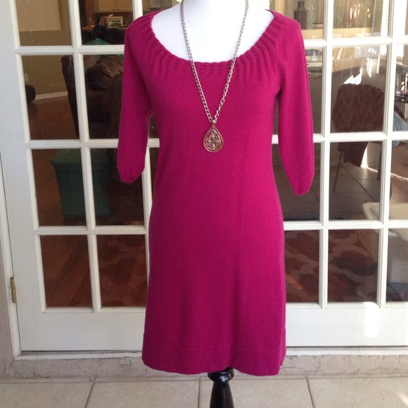Anne Taylor Magenta Sweater Dress