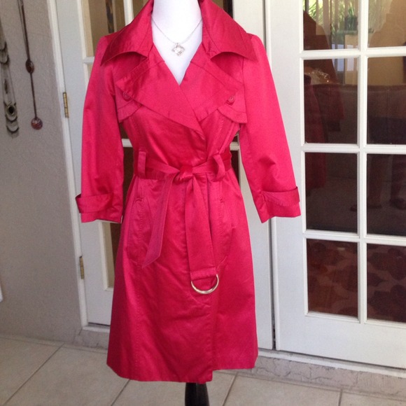 Magenta Bebe Trench Coat