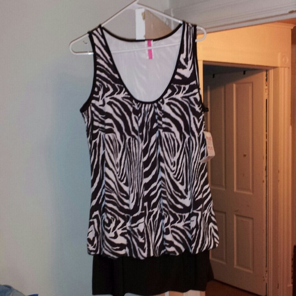 Cute Brown and White Zebra print top