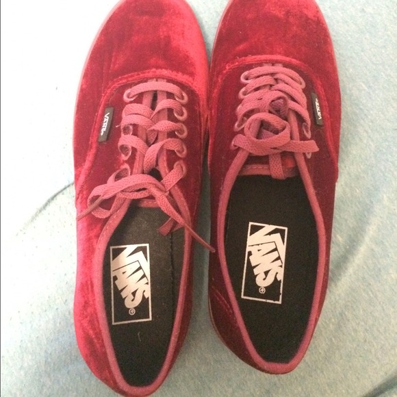 new red velvet vans