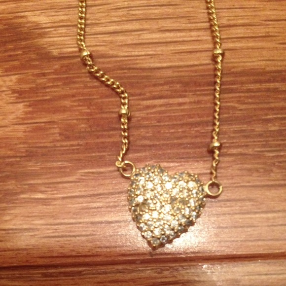 Stella + Ruby 14Kt Gold Micro Chain Heart Necklace
