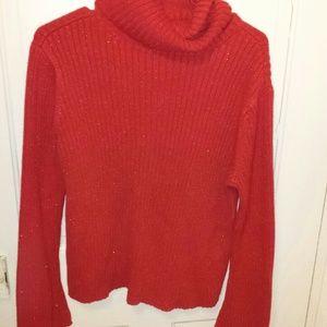 Red Old Navy turtle neck sweater