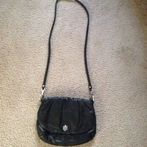 lucky brand snap closure black leather purse