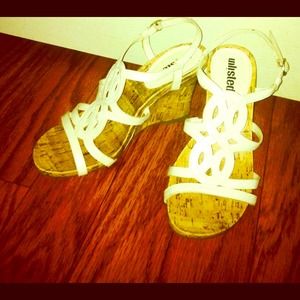 White platform wedges